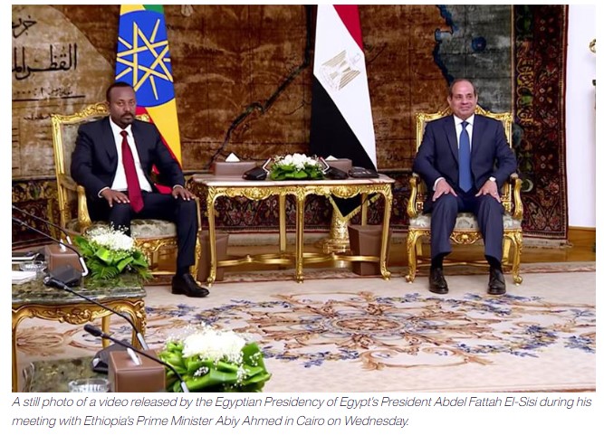 Egypt president, Ethiopia PM agree to start negotiations towards finalizing a deal on GERD filling within 4 months