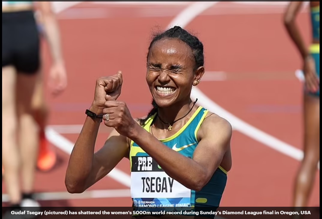 5,000m in 14 minutes! Ethiopia’s Gudaf Tsegay smashes the 5,000m world record