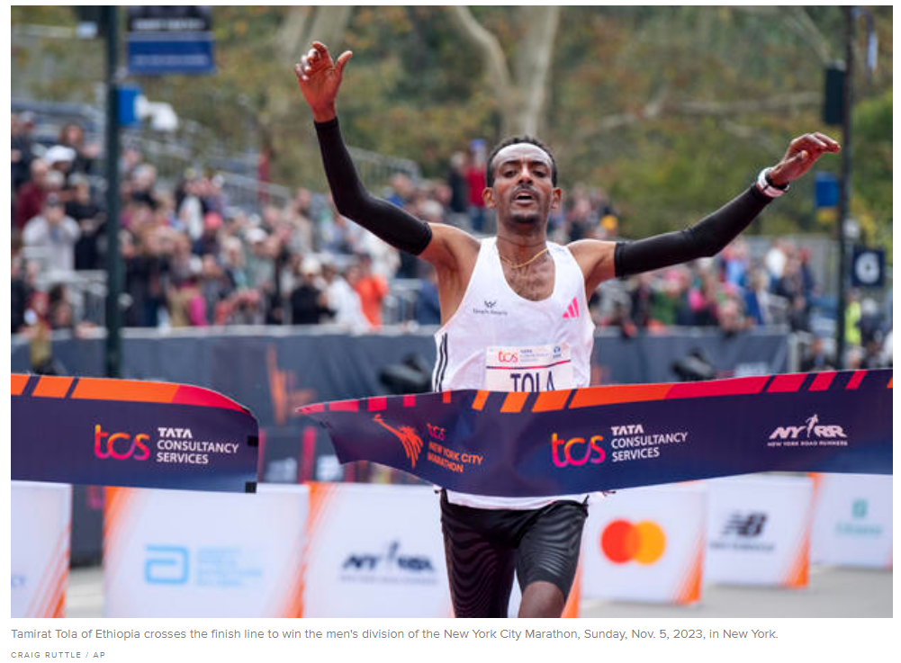 LOCAL NEWS  Tamirat Tola breaks NYC Marathon record in 2023 men’s race.