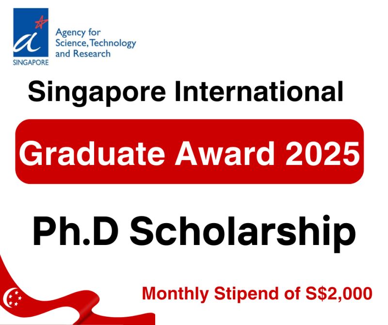 Singapore International Graduate Award 2025 without IELTS- 2000$ Stipend