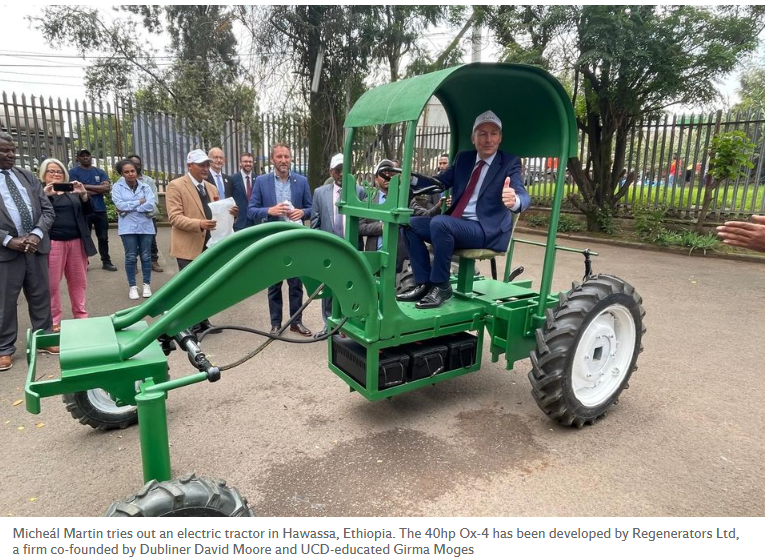 ‘Electric tractors are the future of farming’ says Tánaiste Micheál Martin as he unveils first Irish-built EV model on visit to Ethiopia