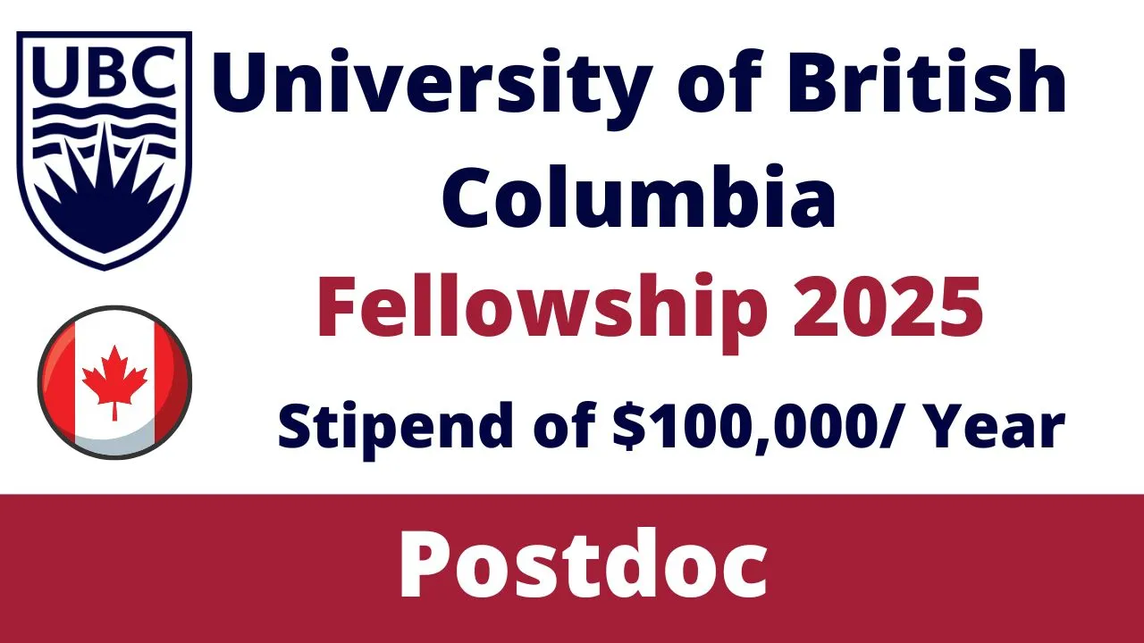 University of British Columbia Fellowship 2025 in Canada