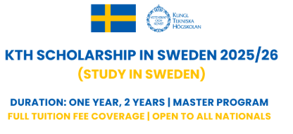 KTH Royal Institute of Technology Scholarship In Sweden 2025